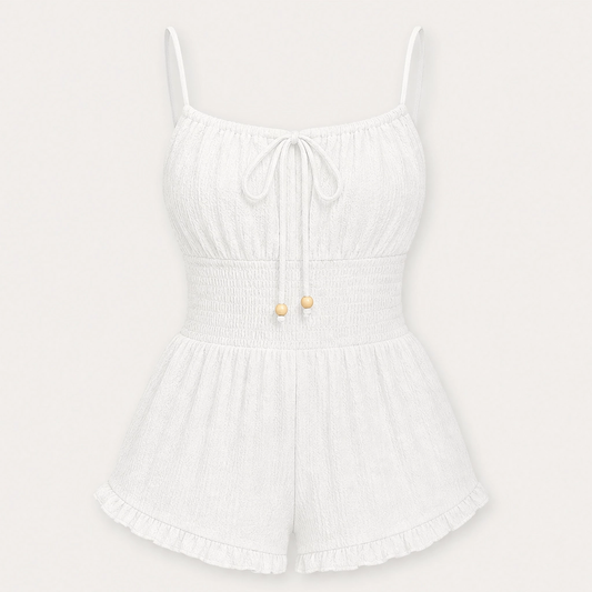 Marisol™ – Crinkle Textured Smocked-Waist Summer Playsuit + 50% OFF