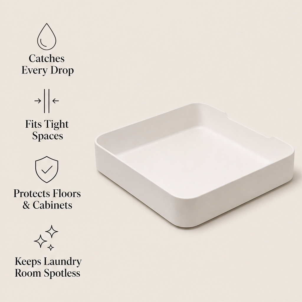 Driptrace – Slim-Lip Leak Catching Washing Machine Drip Tray + 50% OFF features