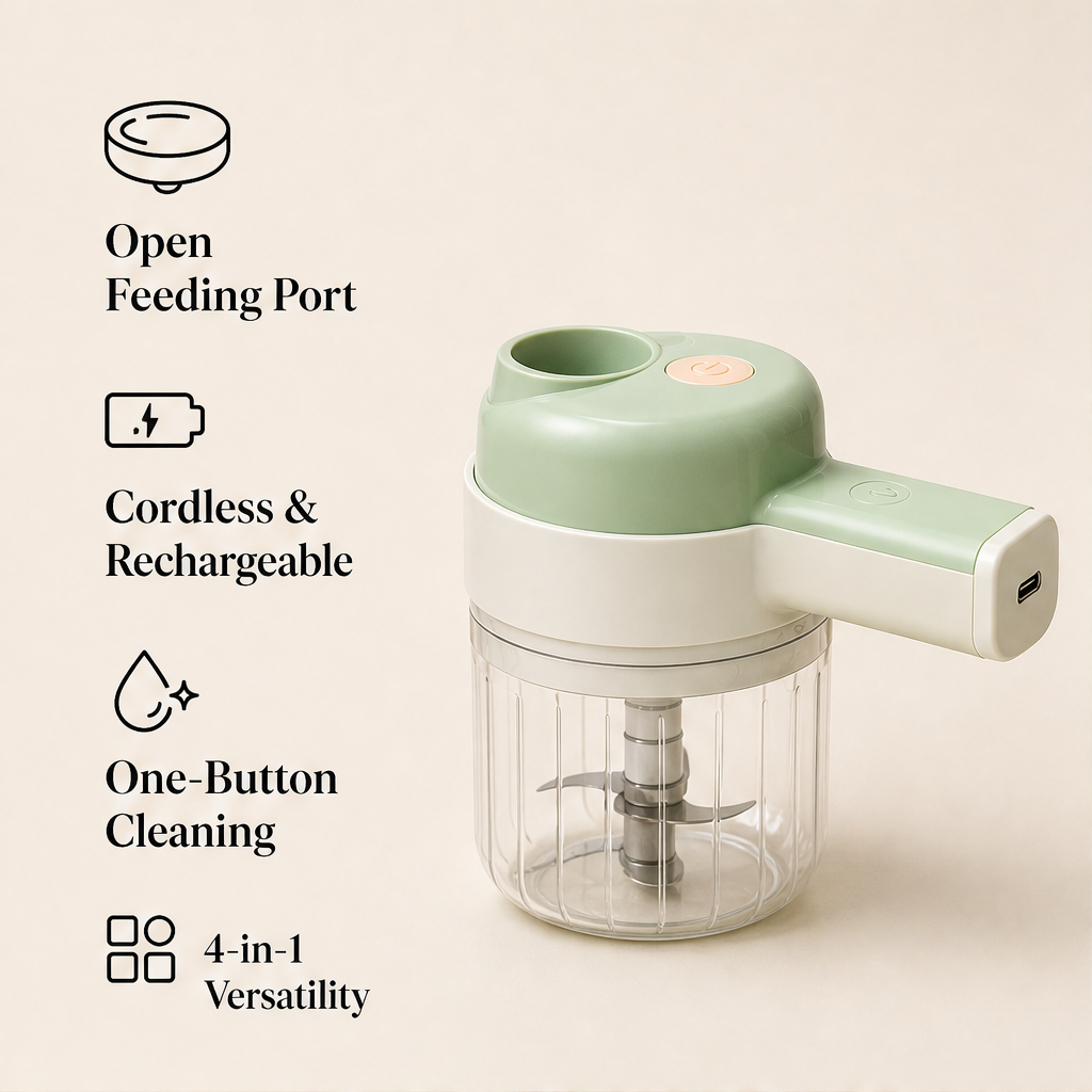 Chopease – Cordless 4-in-1 Chop, Slice & Grind Food Processor + 50% OFF features
