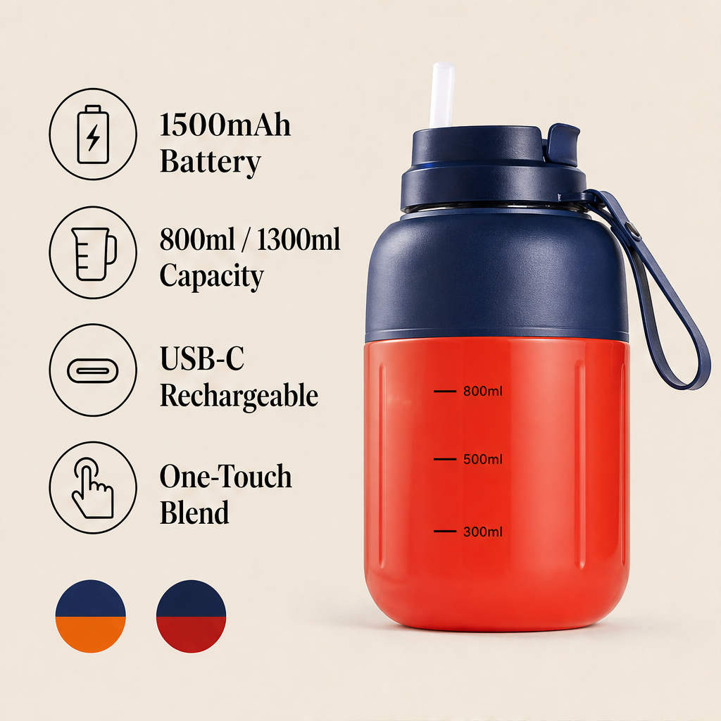 Blendwick – Cordless Rechargeable 2-in-1 Juicer Cup + 50% OFF features
