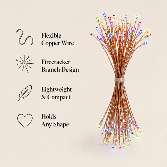 Copperglow – Bendable Copper Wire Firecracker Fairy Lights + 50% OFF features