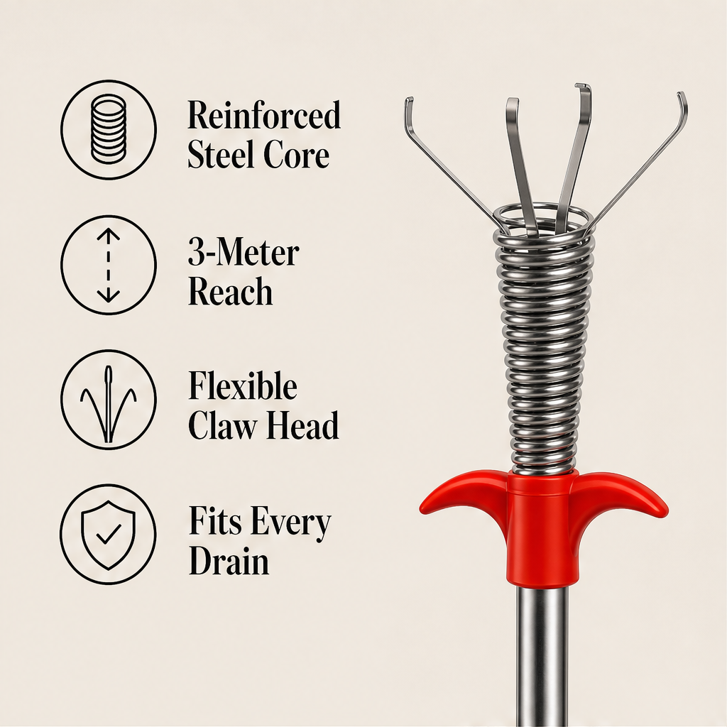 Clearwick – Flexible Claw Drain Clog Remover Tool + 50% OFF features