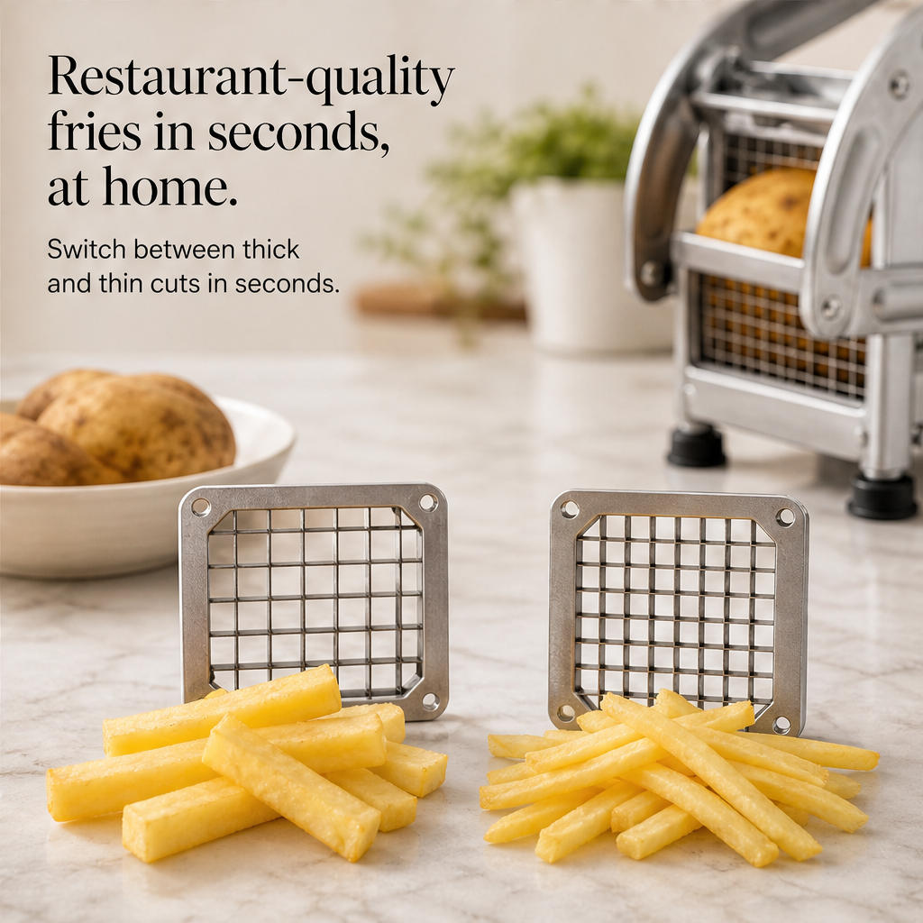 Spudwick – Dual-Blade Stainless Steel French Fry Cutter + 50% OFF features