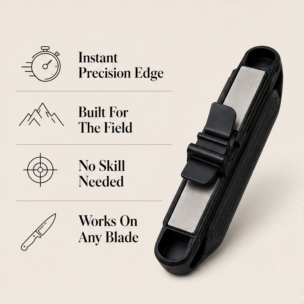 Edgora – Guided Angle Diamond Portable Knife Sharpener + 50% OFF features