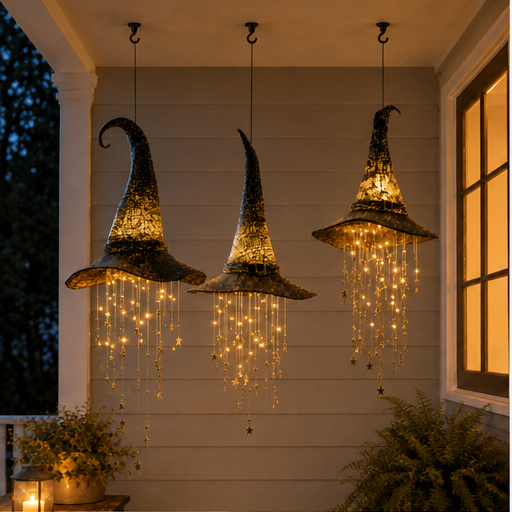 Hexlume – Glowing Witch Hat Hanging Chime with Cascading Stars + 50% OFF lifestyle