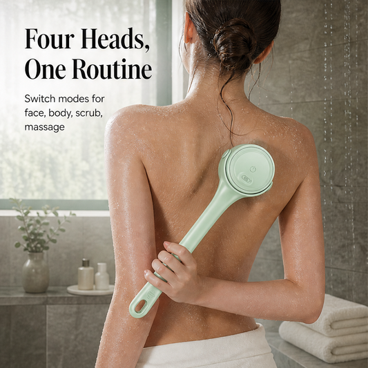 Brushwell – Rechargeable Motorised Long-Handle Back Brush for Shower + 50% OFF features