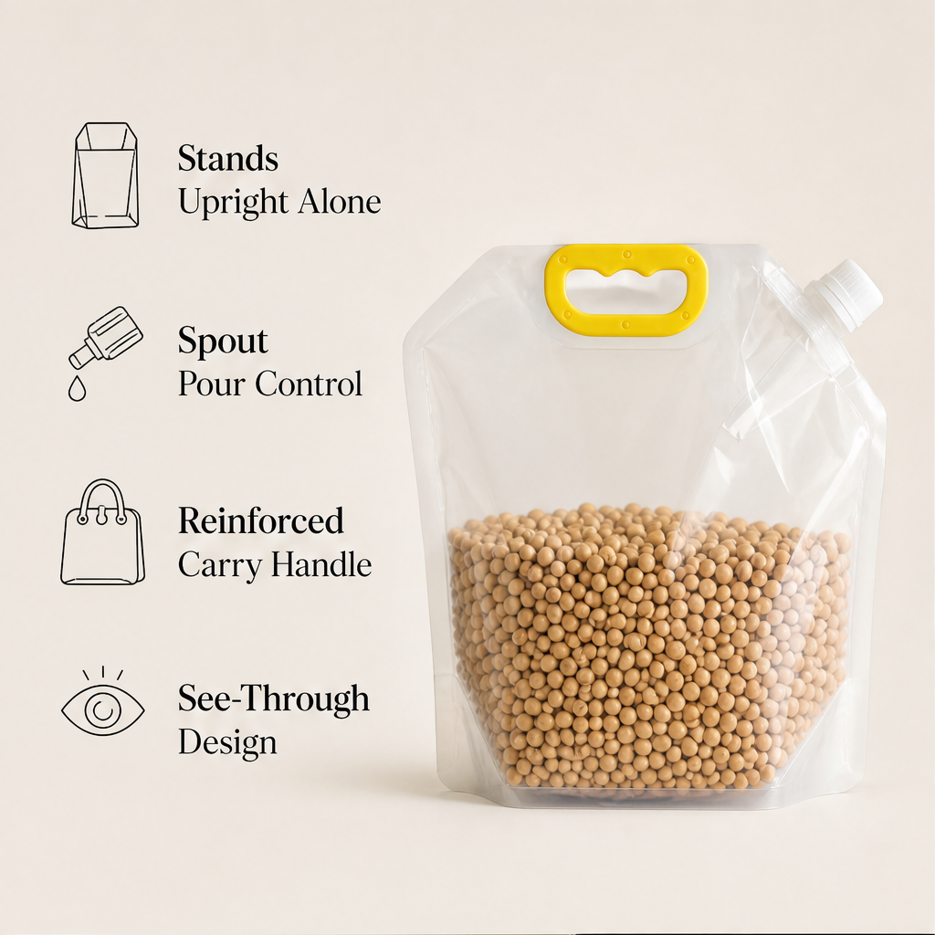 Stowvale – Leakproof Stand-Up Spout Pantry Storage Bags (5-Pack) + 50% OFF features