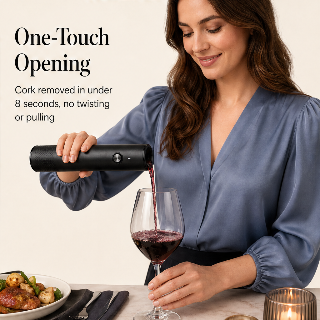 Corkade – Automatic One-Button Electric Wine Opener Gift Set + 50% OFF detail