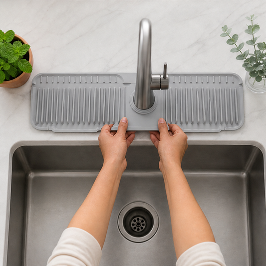 Drywell – Cuttable Adjustable Silicone Faucet Splash Guard Mat + 50% OFF lifestyle