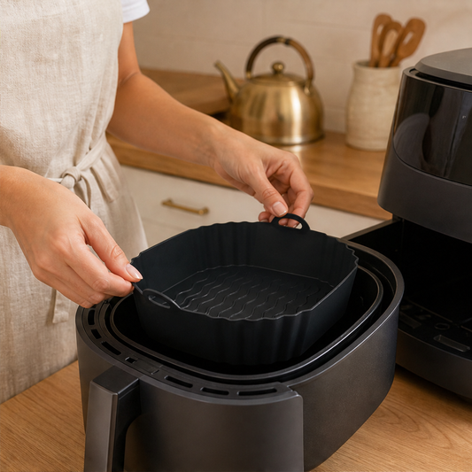 Griddleholm – Non-Stick Reusable Silicone Air Fryer Liner, 8 Inches + 50% OFF lifestyle
