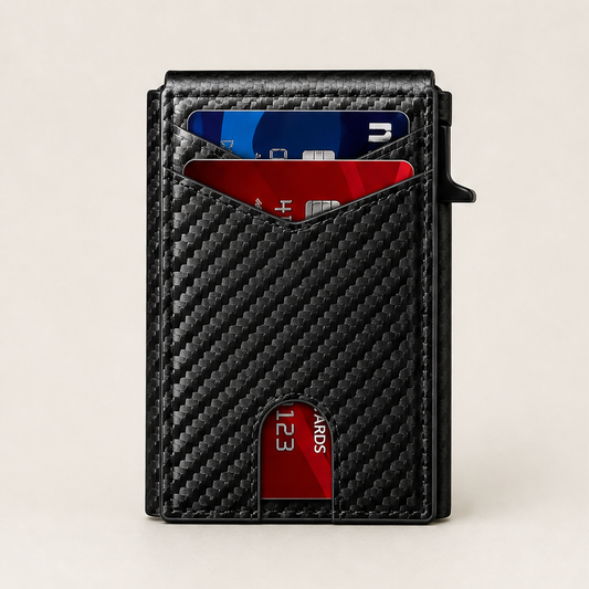 Carbonix – Pop-Up Aluminum RFID Blocking Carbon Fiber Wallet + 50% OFF Black