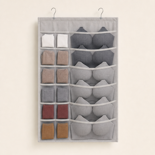 TidyHang – Double-Sided Mesh Hanging Underwear Organizer Grey