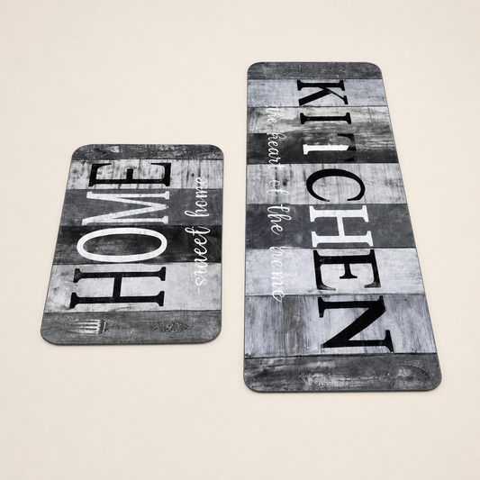Plushbury – Non-Slip Velvet Kitchen Mat Set with Cushioned Comfort + 50% OFF Grey