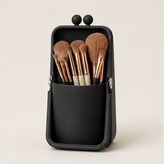 Brushpop – Pop-Open Silicone Makeup Brush Holder Travel Case + 50% OFF Black