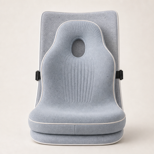 Spinalux – Memory Foam Lumbar Support Cushion with Spinal Cut-Out + 50% OFF Grey