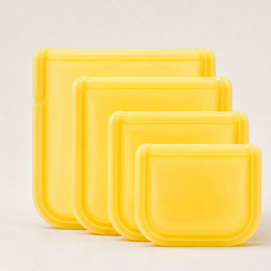 Seelok – Leak-Proof Reusable Silicone Food Storage Bags Set + 50% OFF Yellow