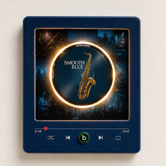 Fridgebeats Glow – Personalised Photo & Song Rotating Vinyl Fridge Magnet + 50% OFF Navy