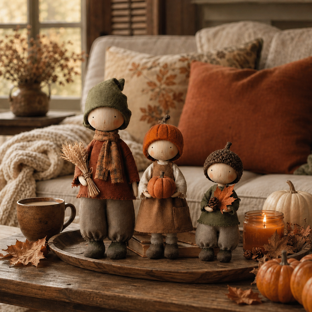 Hearthmere – Rustic Fall Harvest Doll Figurines, Set of 3 + 50% OFF lifestyle