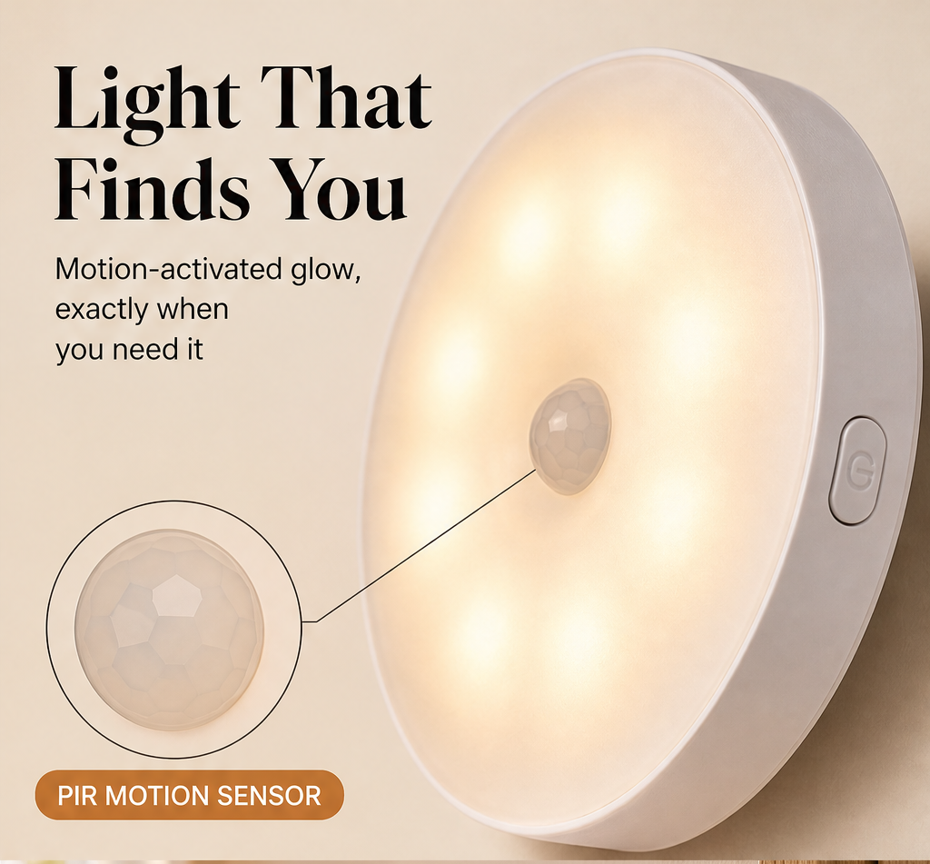 Haloway – Motion Sensor Night Light with Magnetic Mount & 3 Light Tones + 50% OFF features
