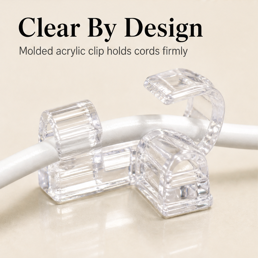 Clipwick – Self-Adhesive No-Drill Cable Clamps (40 Pack) + 50% OFF detail