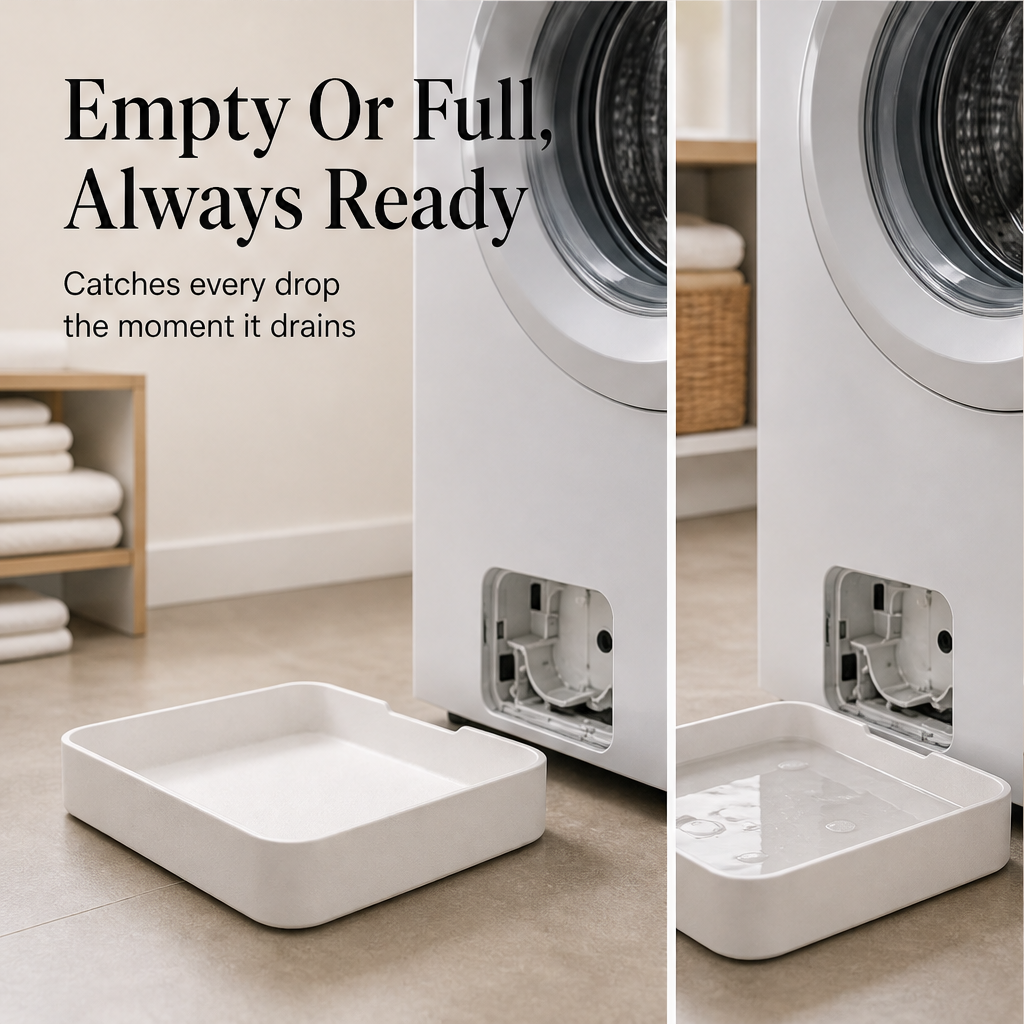Driptrace – Slim-Lip Leak Catching Washing Machine Drip Tray + 50% OFF detail