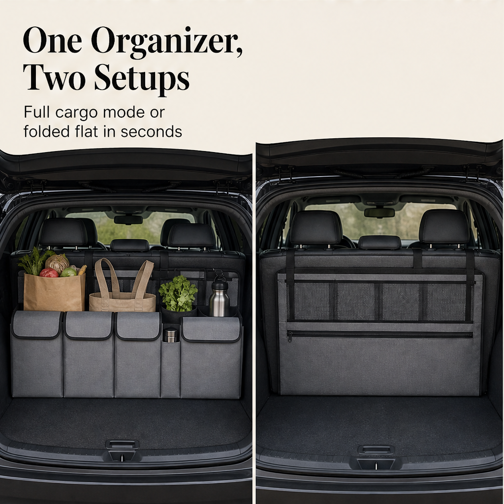 Trunkwell – Hanging Multi-Pocket Car Trunk Storage Organiser + 50% OFF detail