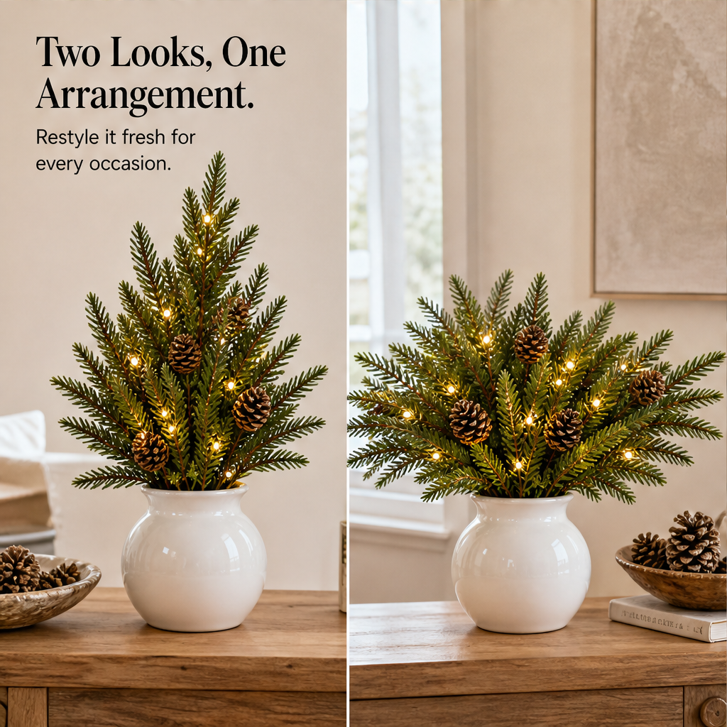 Needlewick – Pre-Lit Bendable Pine Branches for DIY Christmas Decor + 50% OFF detail