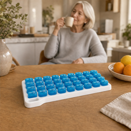 DoseWell – 31-Day Click-Lock Pill Box Organiser + 50% OFF lifestyle