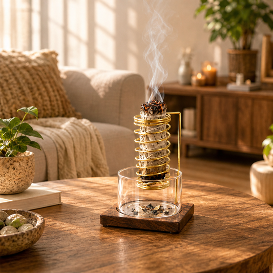 Emberholm – Spiral Coil Holder Mess-Free Glass Incense Burner + 50% OFF lifestyle