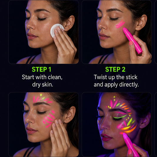 Luminelle – Glow-in-the-Dark UV Face & Body Paint Set + BUY 1 + PICK 1 FREE COLOR detail