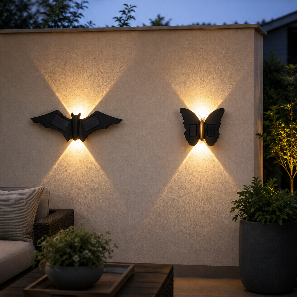 Mothglow – Solar Butterfly & Bat Silhouette LED Wall Sconce + 50% OFF lifestyle