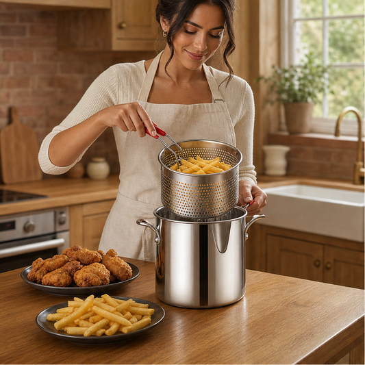 Forkston – Splatter-Free Basket Deep Fry Pot – 304 Steel Fryer + 50% OFF lifestyle