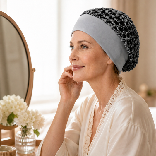 Meshley – Breathable Crochet Mesh Bonnet for Cool, Tangle-Free Sleep + 1+1 FREE lifestyle
