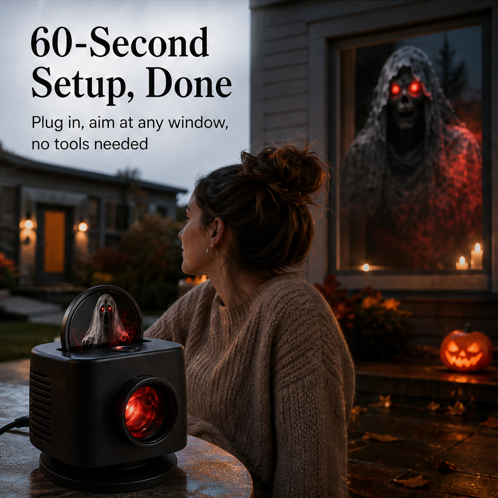 Hauntwick – 7-Scene Life-Size Haunted Window Projector + 50% OFF features