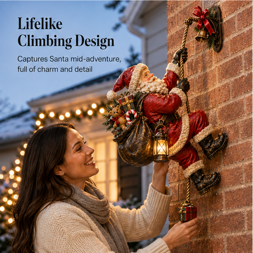 Kringlewick – Lighted Climbing Santa Wall Decoration + 50% OFF features
