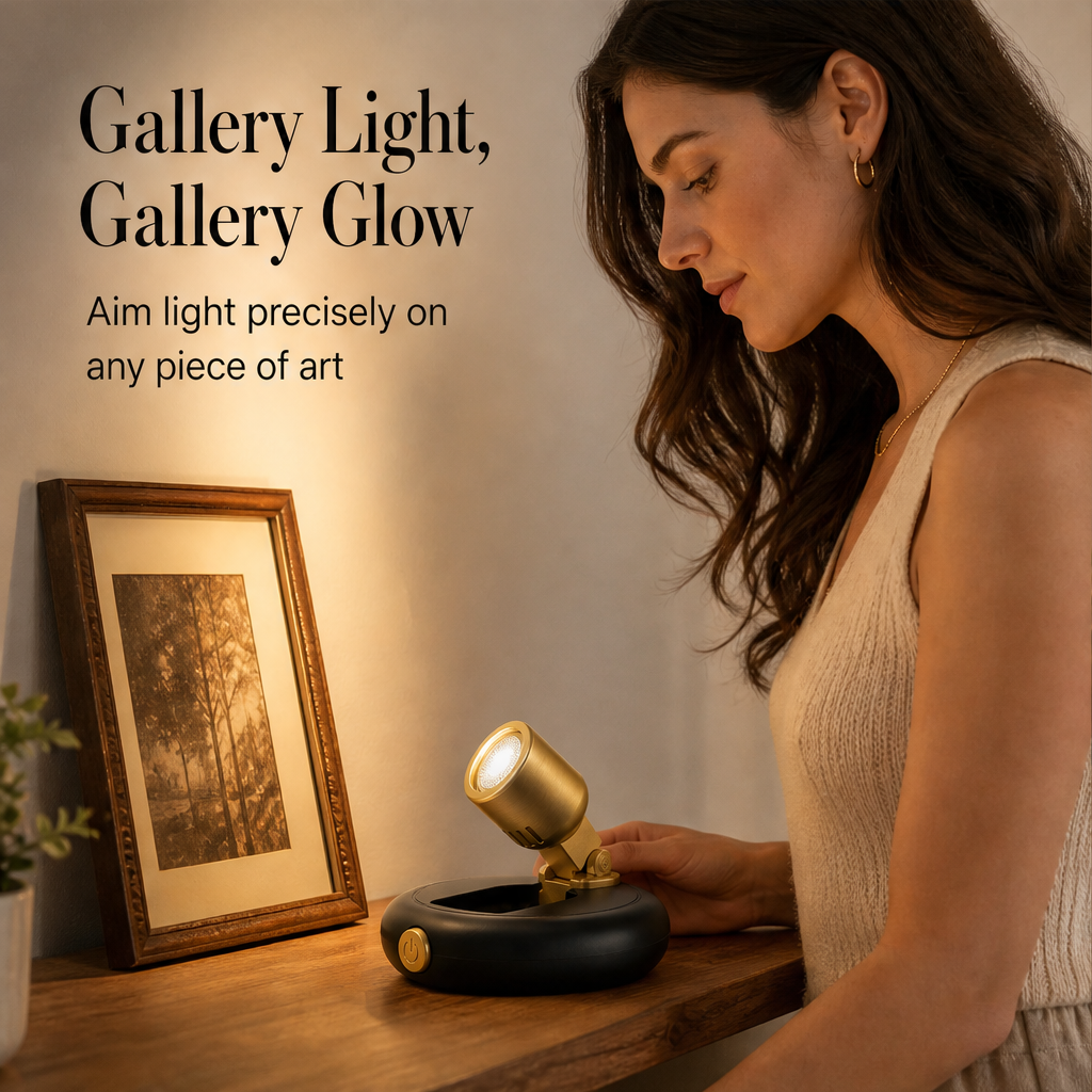 Gildray – Cordless Magnetic Mount Art Spotlight with Remote Dimming + 50% OFF features