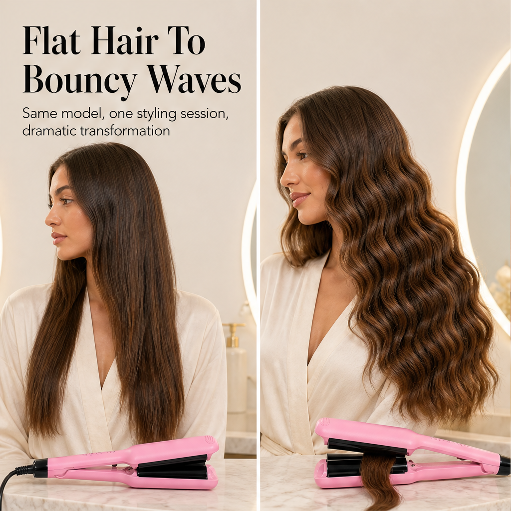Wavelle – Ionic Deep V Barrel Egg Roll & Wool Curl Hair Waver + 50% OFF detail