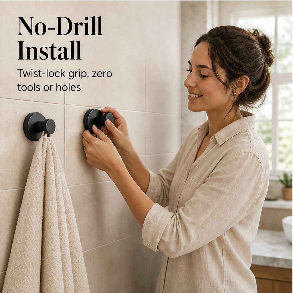Clasply – No-Drill Twist-Lock Hooks, 3-Pack Wall Organisers + 50% OFF features