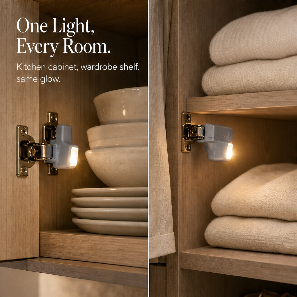 Glowhinge – Clip-On Sensor LED Under Cabinet Hinge Light + 50% OFF detail