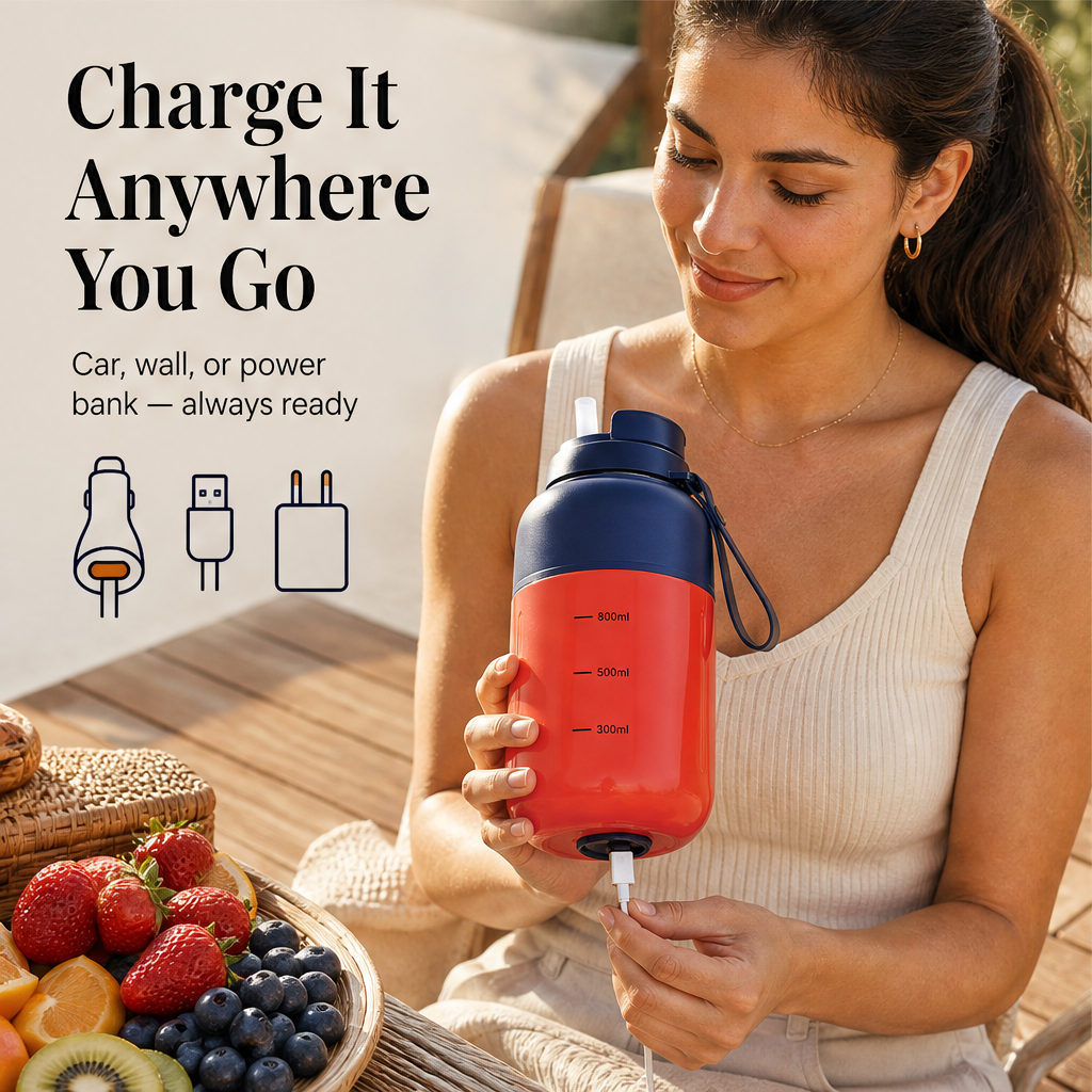 Blendwick – Cordless Rechargeable 2-in-1 Juicer Cup + 50% OFF features