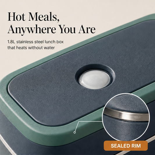 Steambox – Self-Heating Stainless Steel Electric Lunch Box Set + 50% OFF features