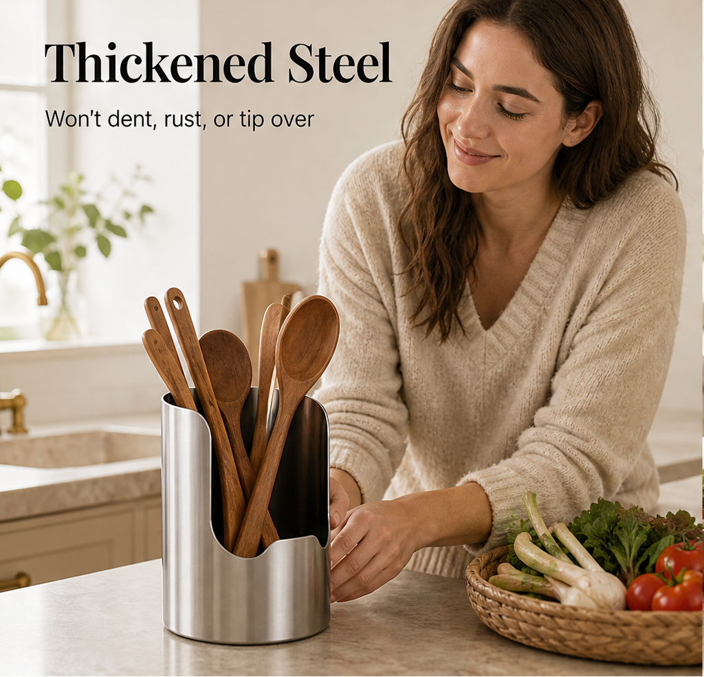 Castellon – Rust-Resistant Steel Cutlery Holder & Utensil Organizer + 50% OFF features