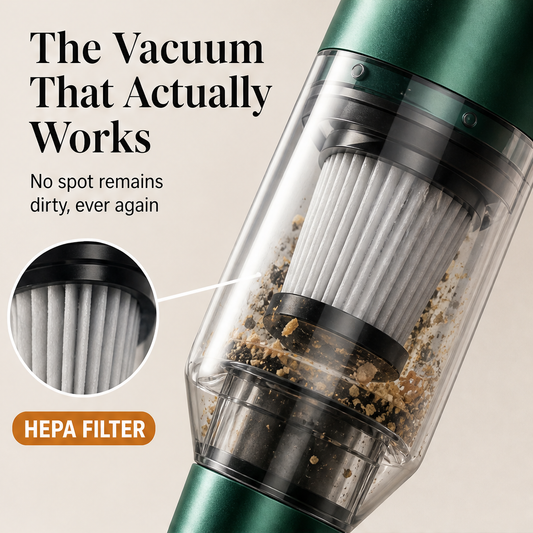 Vortessa – 10000PA Cordless Car Vacuum Cleaner with Washable HEPA Filter + 50% OFF features