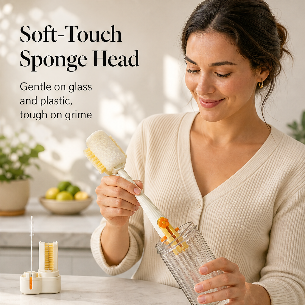 Brightwick – 5-in-1 Mold-Proof Bottle Brush Cleaning Set + 50% OFF features