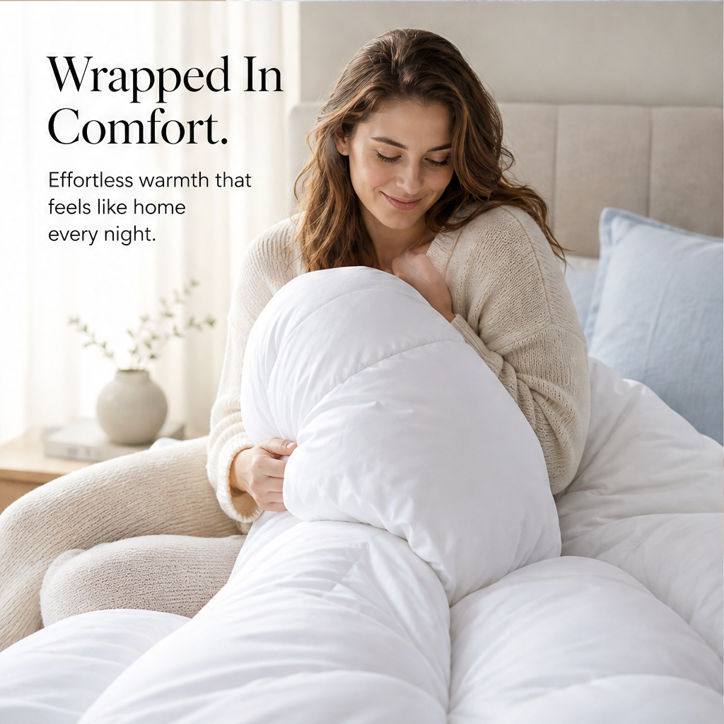 Cloudmere – 2X Fluffier, Box-Stitched All-Season Duvet + 50% OFF features