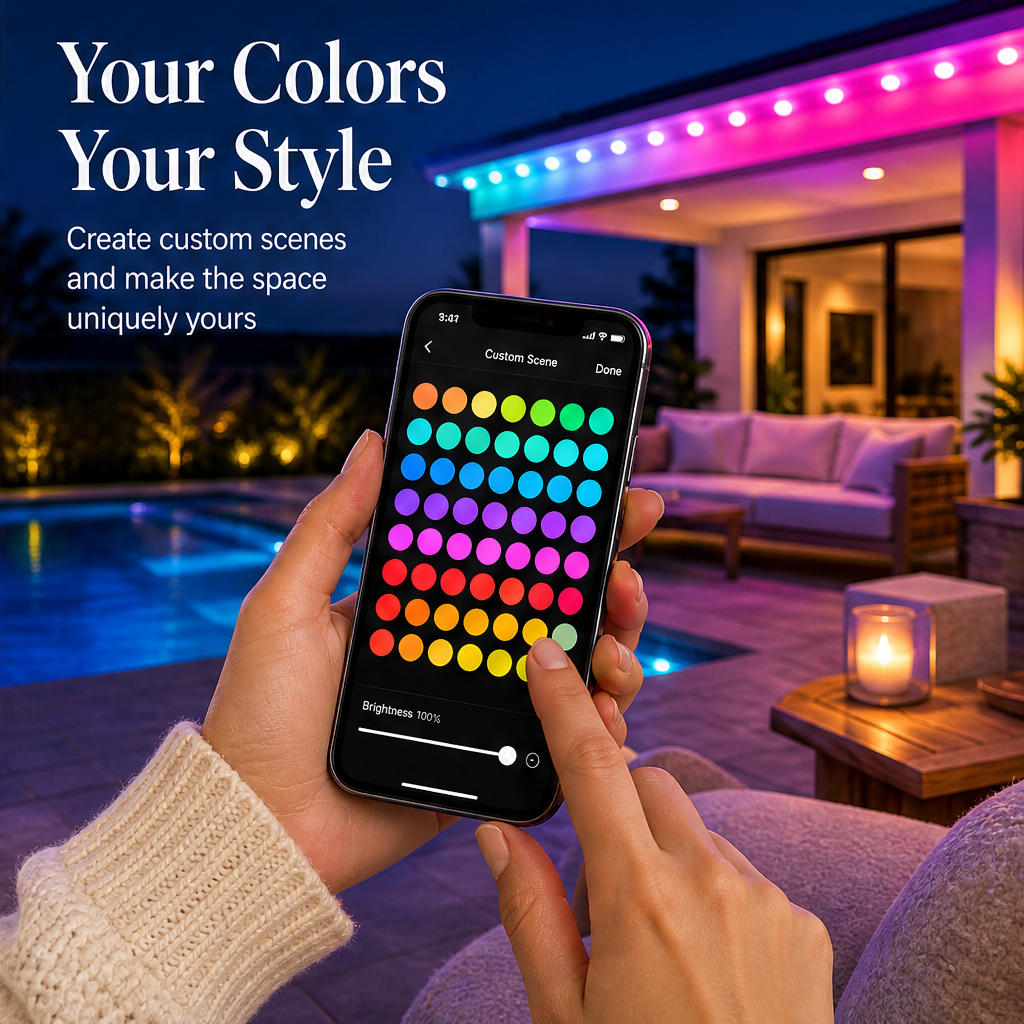 Hueforge – App-Controlled Rainbow LED Permanent Outdoor Lights + 50% OFF features