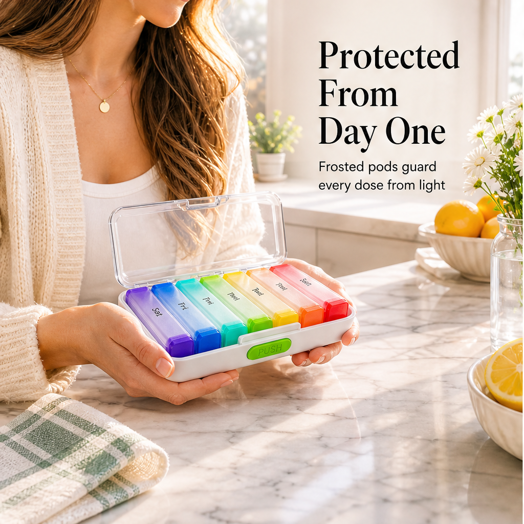 Doseholm – Detachable 7-Day Pods with Secure Double-Lock Pill Organiser + 50% OFF features