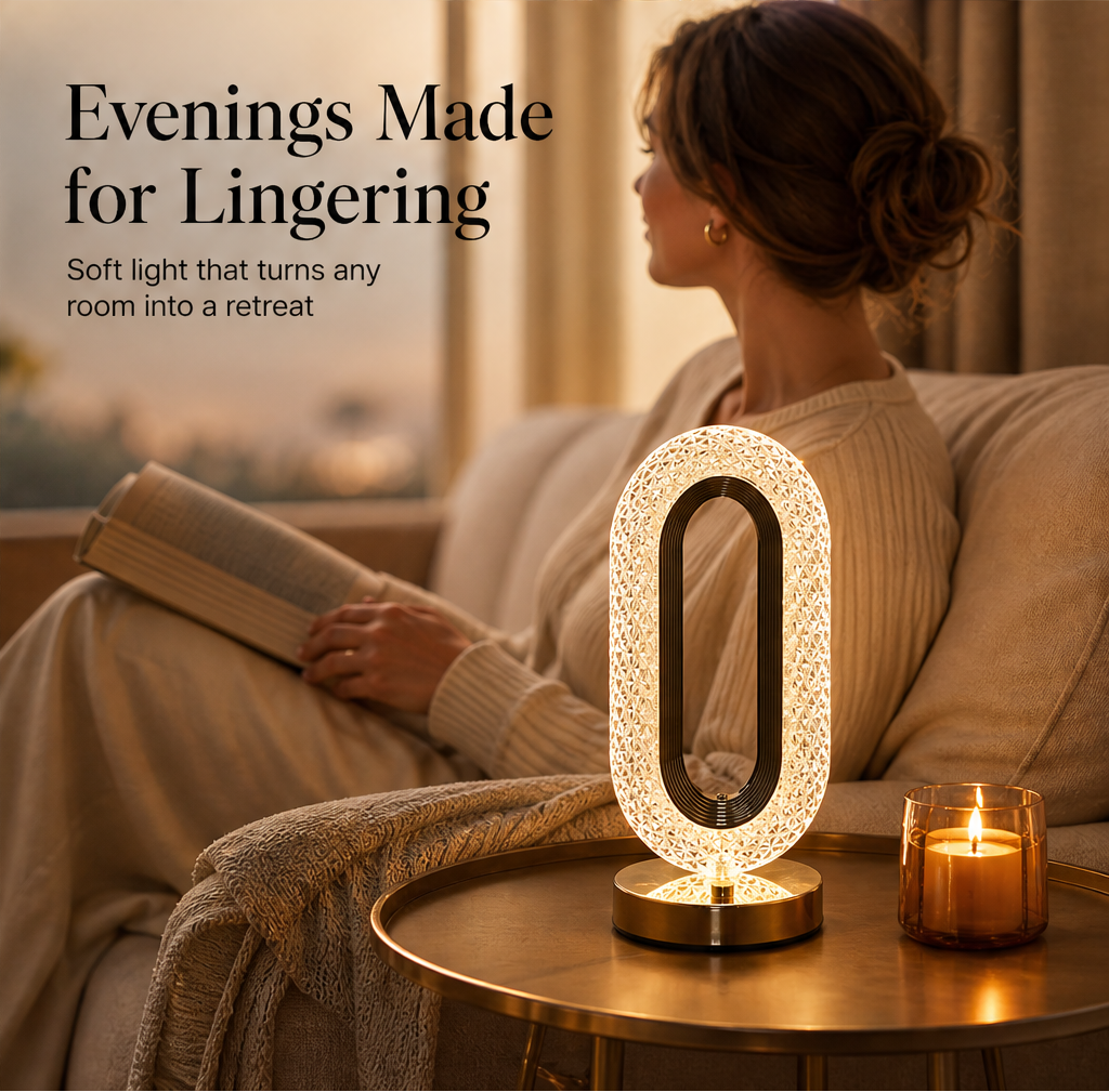 Lumecroft – Rechargeable Touch Crystal Bedside Nightlight + 50% OFF features