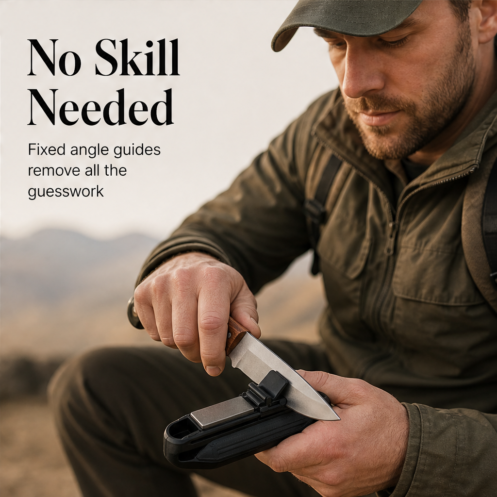 Edgora – Guided Angle Diamond Portable Knife Sharpener + 50% OFF features