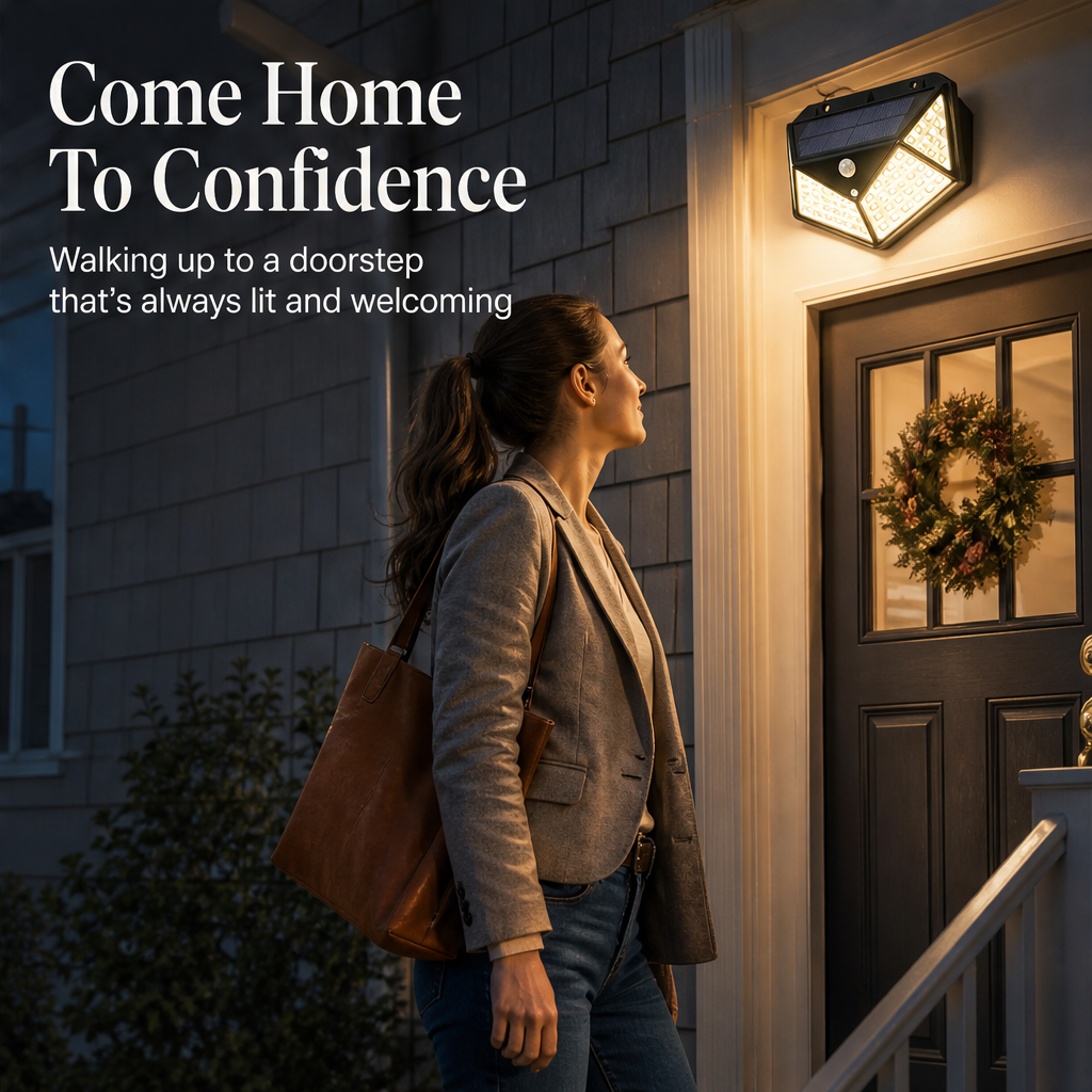 Solvane – 140-LED Motion-Sensor Solar Wall Light + 50% OFF features